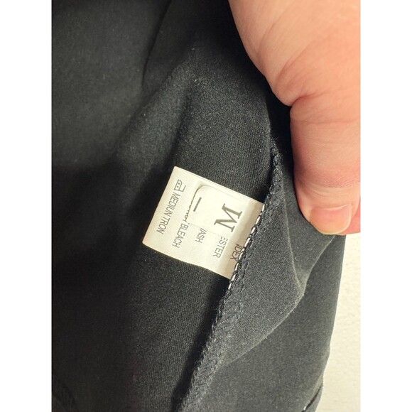 Womens Medium Cropped Wrap Top Black Short Sleeve V-Neck Tie Back Dance NWOT - Picture 8 of 10